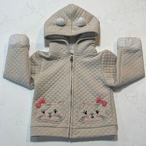 Little Lass kitten zip sweatshirt jacket. Size 3T.  Cute Kitty pockets & sparkle